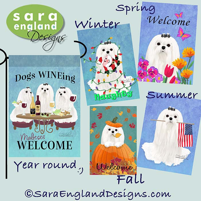 Maltese Four Seasons Flag Set - Set of 4 Flags - One Predetermined Design for Each Season