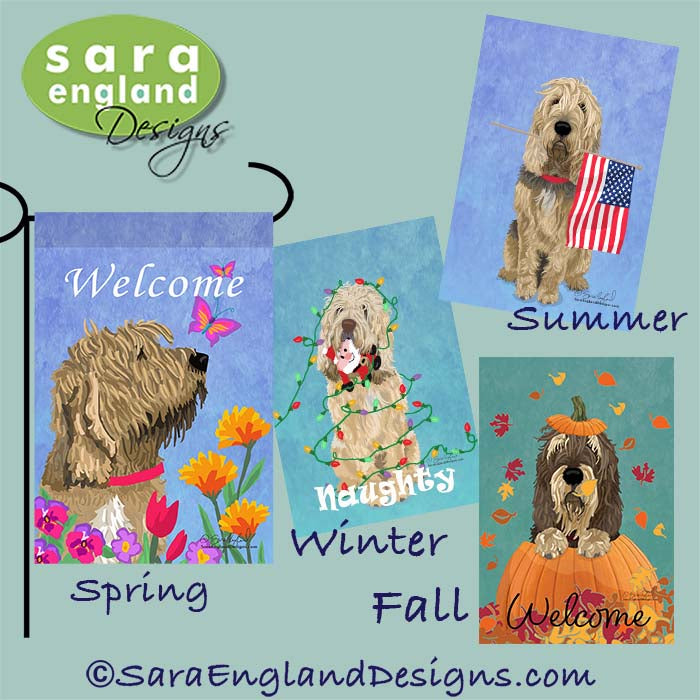 Otterhound Four Seasons Flag Set - Set of 4 Flags - One Predetermined Design for Each Season