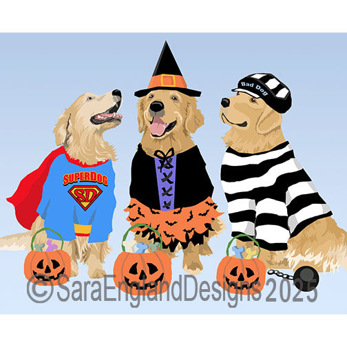 Golden Retriever - Howloween - 3 Dogs