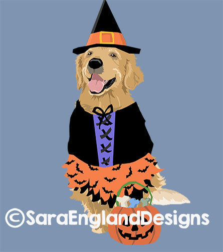 Golden Retriever - Howloween - Witch