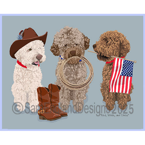 Lagotto Romagnolo - Red, White & Chew
