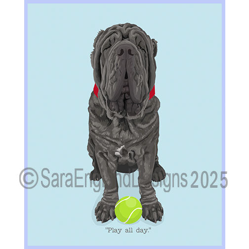 Neapolitan Mastiff - Play All Day-Blue