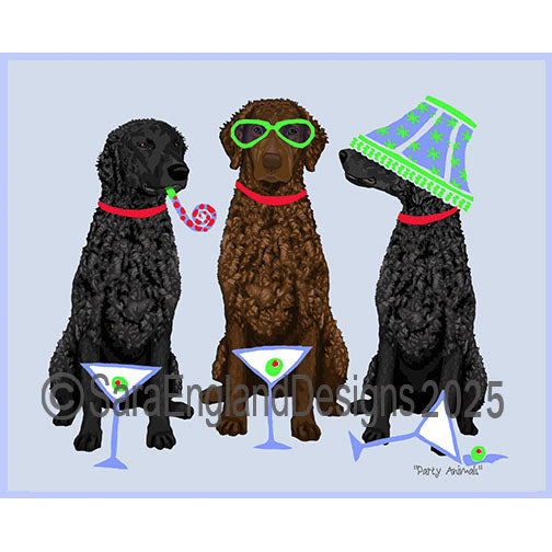 Curly Coated Retriever - Party Animals-Mixed Liver