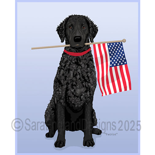 Curly Coated Retriever - Patriot-Black