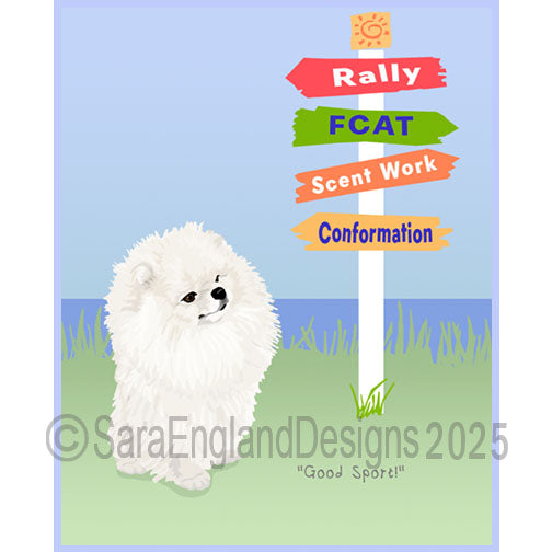 Pomeranian - Good Sport-White
