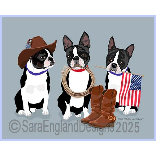 Boston Terrier - Red, White & Chew