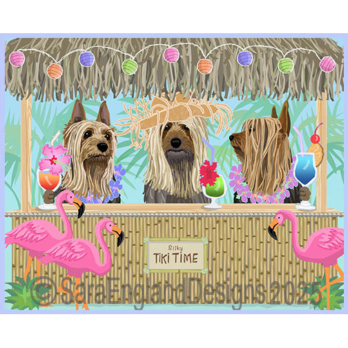 Silky Terrier - Tiki Time-Flamingos