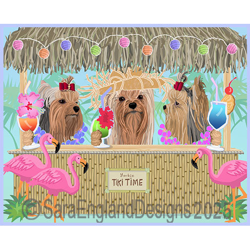 Yorkshire Terrier (Yorkie) - Tiki Time-Flamingos-Show