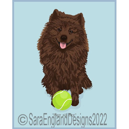 German Spitz - Play All Day - 4 Versions - Chocolate
