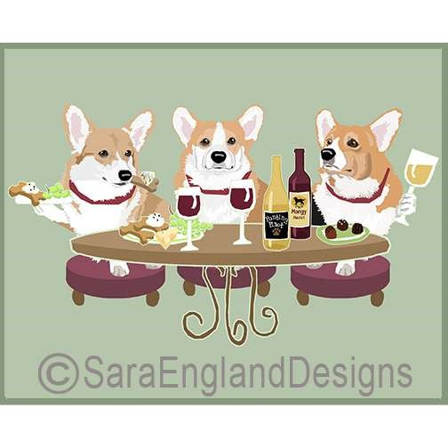 Pembroke Corgi - Dogs Wineing - Three Versions - Red