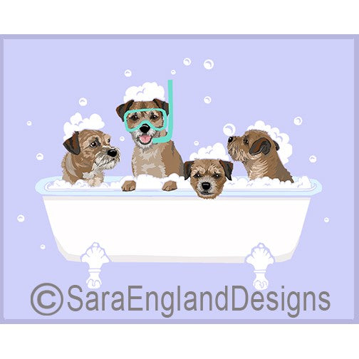 Border Terrier - Spa Day - Two Versions - Alone