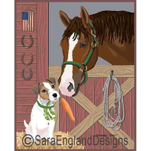 Jack Russell Terrier - Happy Tails - Two Versions - Facing