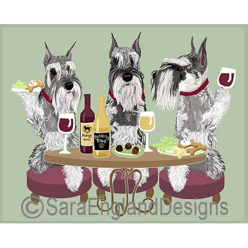 Schnauzer-Standard - Dogs Wineing - Four Verisons - Gray Cropped