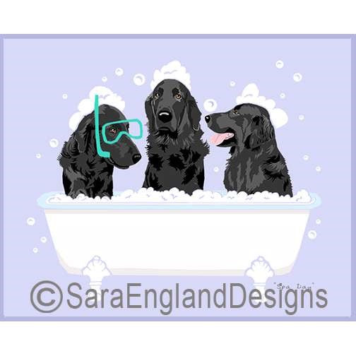 Flat Coated Retriever - Spa Day - Two Versions - Black