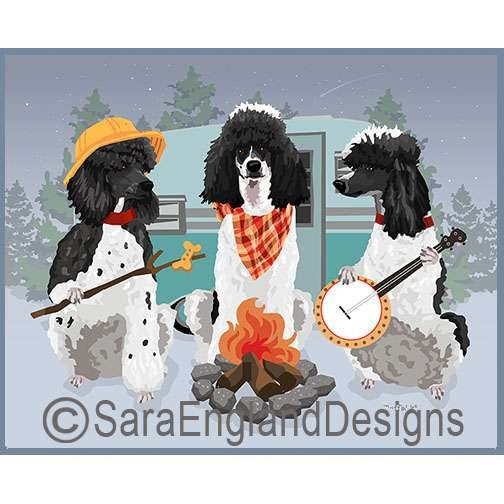 Poodle-Standard - Ruffin It - Four Versions - Black&White