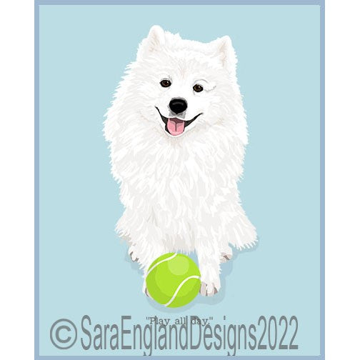 German Spitz - Play All Day - 4 Versions - White