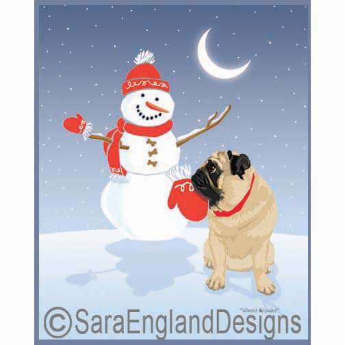 Pug - Winter Wonder - Two Versions - Fawn