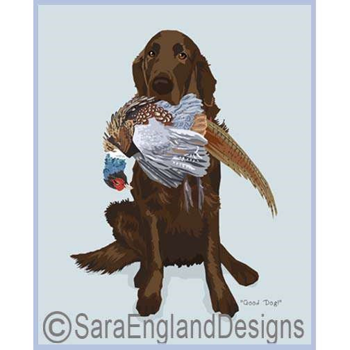 Flat Coated Retriever - Good Dog Pheasant - Two Versions - Liver