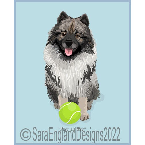 German Spitz - Play All Day - 4 Versions - Keeshond