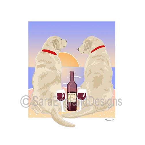 Labrador Retriever - Sunset (W/ Wine) - Four Versions - Yellow