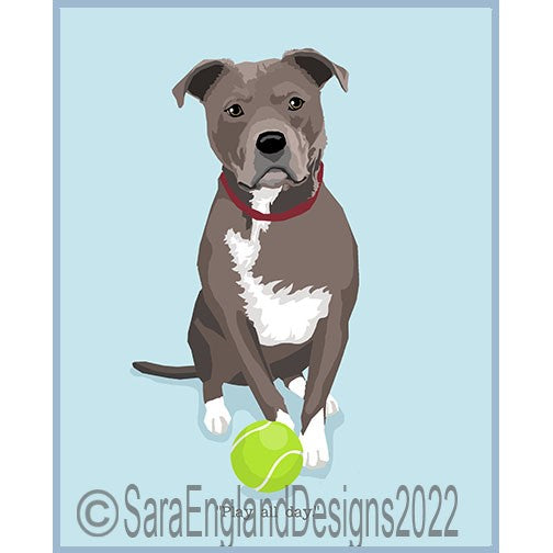 Pit Bull - Play All Day - Three Versions - Grey