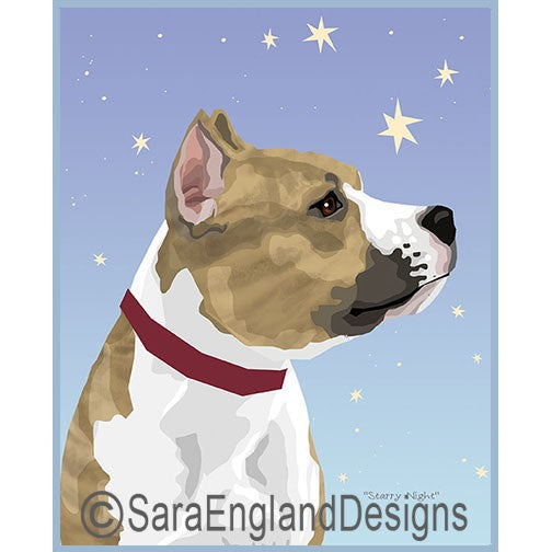 American Staffordshire Terrier - Starry Night - Three Versions - Brindle