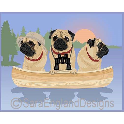 Pug - Lake Dogs - Two Versions - Fawn