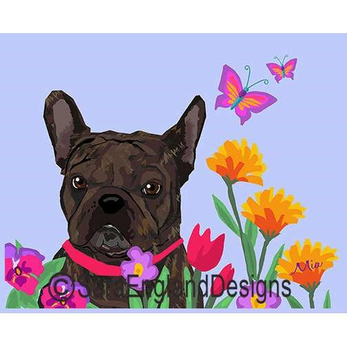 French Bulldog - Garden - Two Versions - Brindle