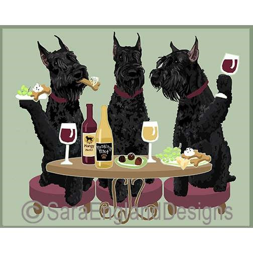 Giant Schnauzer - Dogs Wineing - Two Verisons - Cropped Ears