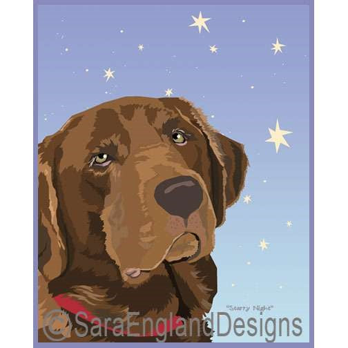 Labrador Retriever - Starry Night - Three Versions - Chocolate
