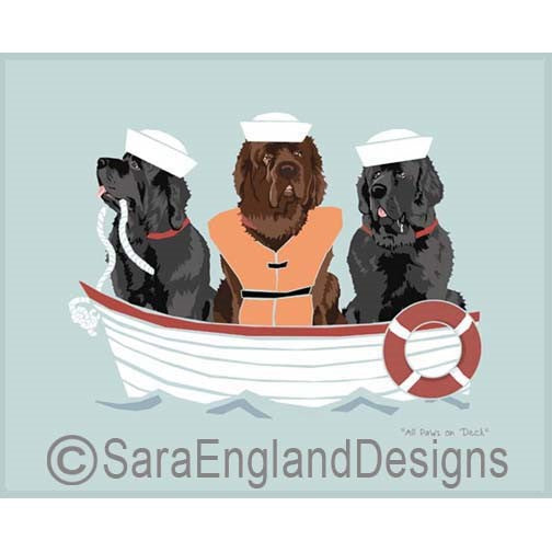 Newfoundland - All Paws On Deck - Four Versions - Brown