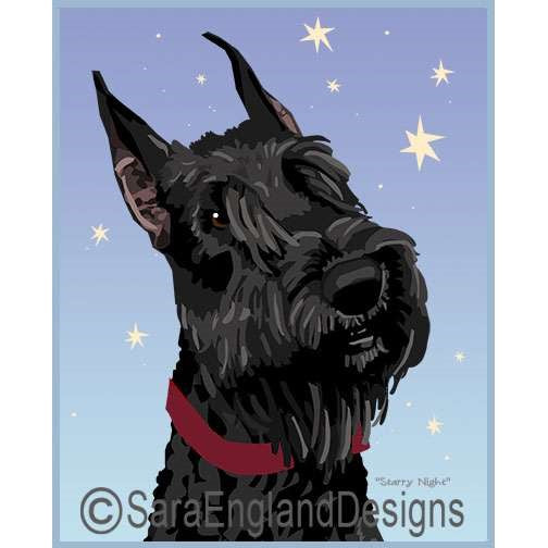 Giant Schnauzer - Starry Night - Two Versions - Cropped