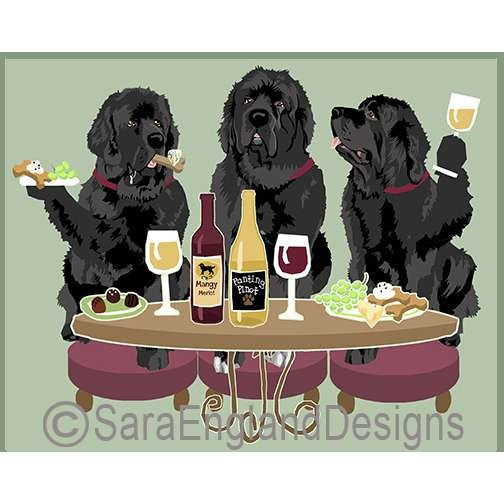 Newfoundland - Dogs Wineing