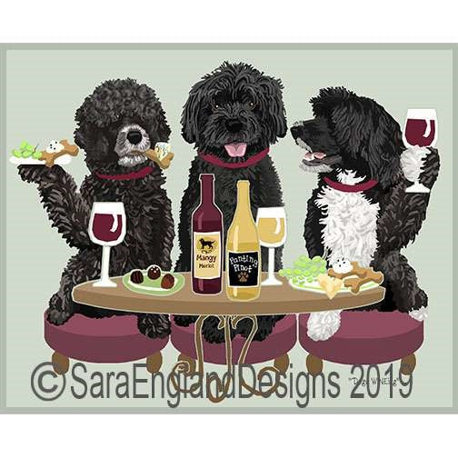 Portuguese Water Dog - Dogs Wineing - Two Verisons - Black