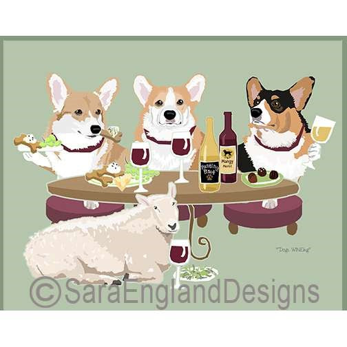Pembroke Corgi - Dogs Wineing - Three Versions - With Sheep