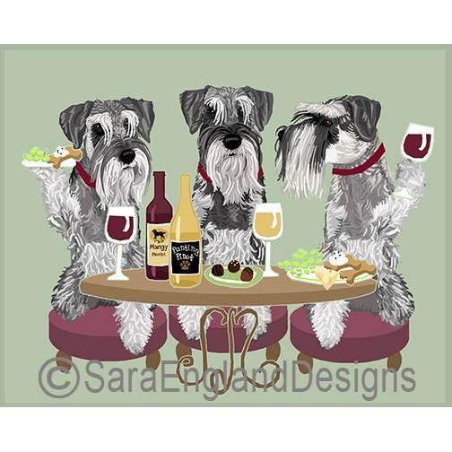 Schnauzer-Standard - Dogs Wineing - Four Verisons - Gray Natural
