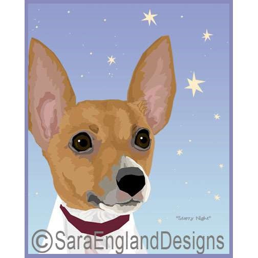 Toy Fox Terrier - Starry Night - Two Versions - Brown