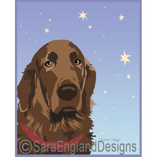Flat Coated Retriever - Starry Night - Two Versions - Liver