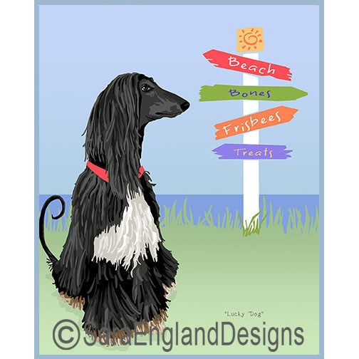 Afghan Hound - Lucky Dog - Two Versions - Black