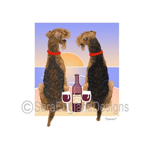 Airedale Terrier - Sunset (W/ Wine)
