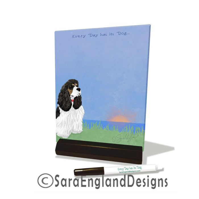 Cocker Spaniel - Dry Erase Tile - Three Versions - Every Day Has Its Dog - Parti