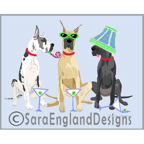 Great Dane - Party Animals - Two Versions - Cropped Ears