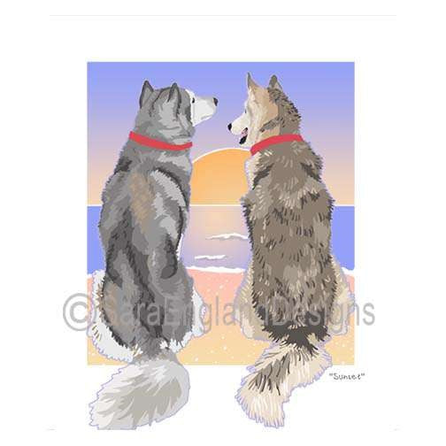Siberian Husky - Sunset (W/ No Wine)