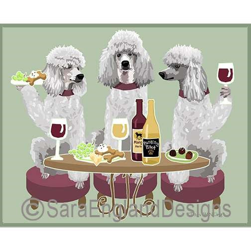 Poodle-Standard - Dogs Wineing - Five Versions - White