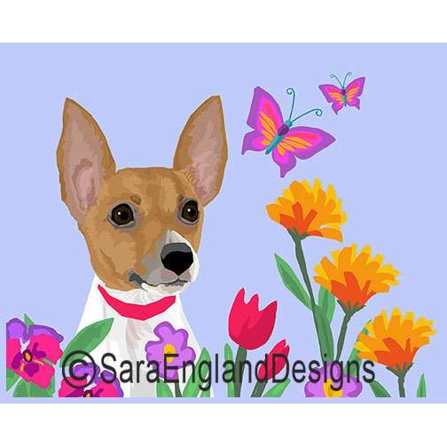 Toy Fox Terrier - Garden - Two Versions - Brown