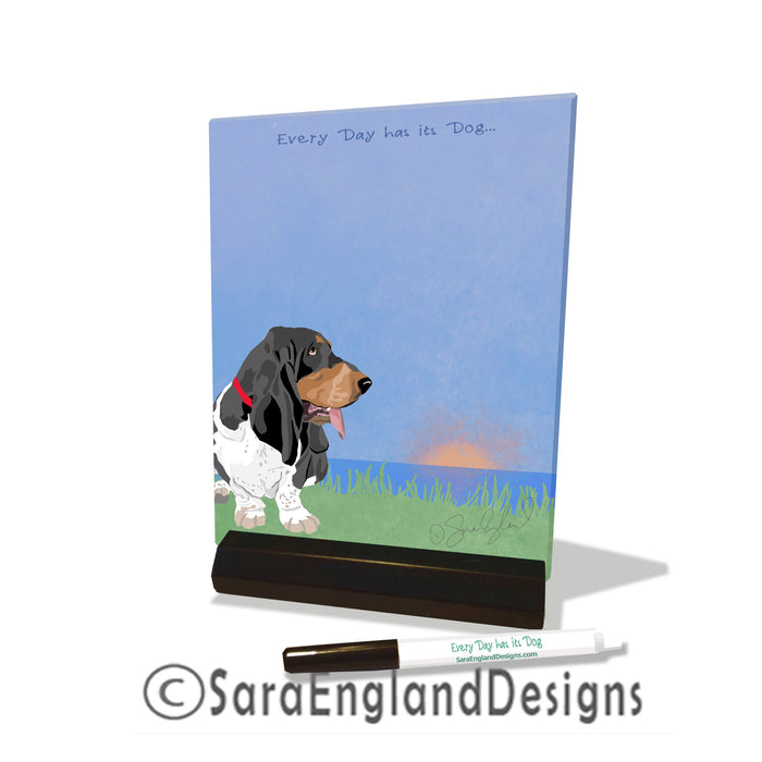 Basset Hound - Dry Erase Tile - Two Versions - Tri