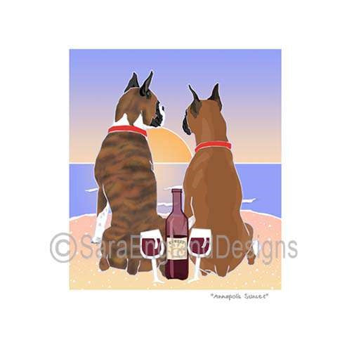 Boxer - Sunset (W/ Wine) - Three Versions - Cropped Ears