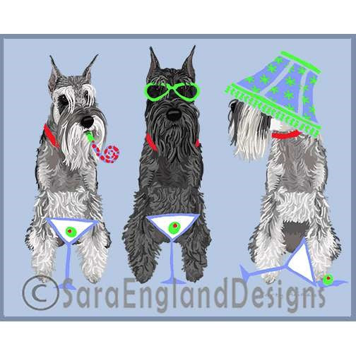 Schnauzer-Standard - Party Animals - Two Versions - Mixed